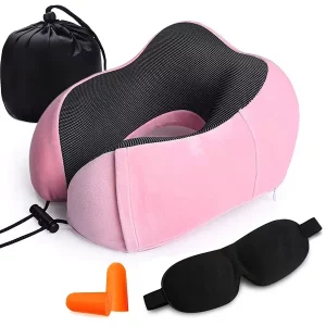 U-Shaped Travel Neck Pillow - Pink